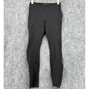 Romeo + Juliet Couture Black Destroyed Slits Leggings Stretch Zipper Sides Sz M